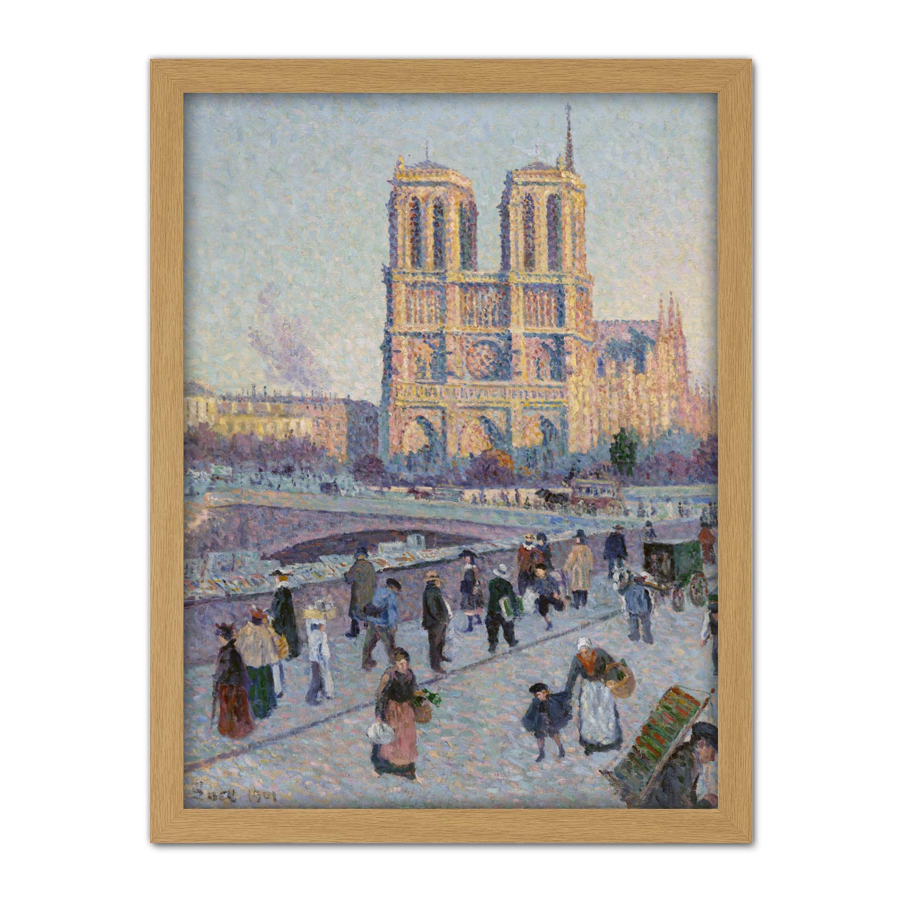 Luce Quai Saint-michel Notre-dame Painting Artwork Framed Wall Art Print 18X24 Inch