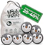 No More Dryer Sheets! Reusable Wool Dryer Balls XL 6-Pack - Reduces Static, Cuts Dry Time, & Softens Naturally