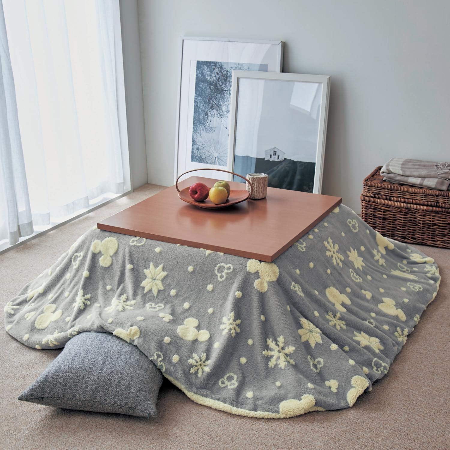 最新のデザイン ベルメゾン 省スペース正方形 もみの木 ベージュ 撥水ジャカードボアの洗える省スぺースこたつ布団 こたつ掛け布団 Www Ntfw Org