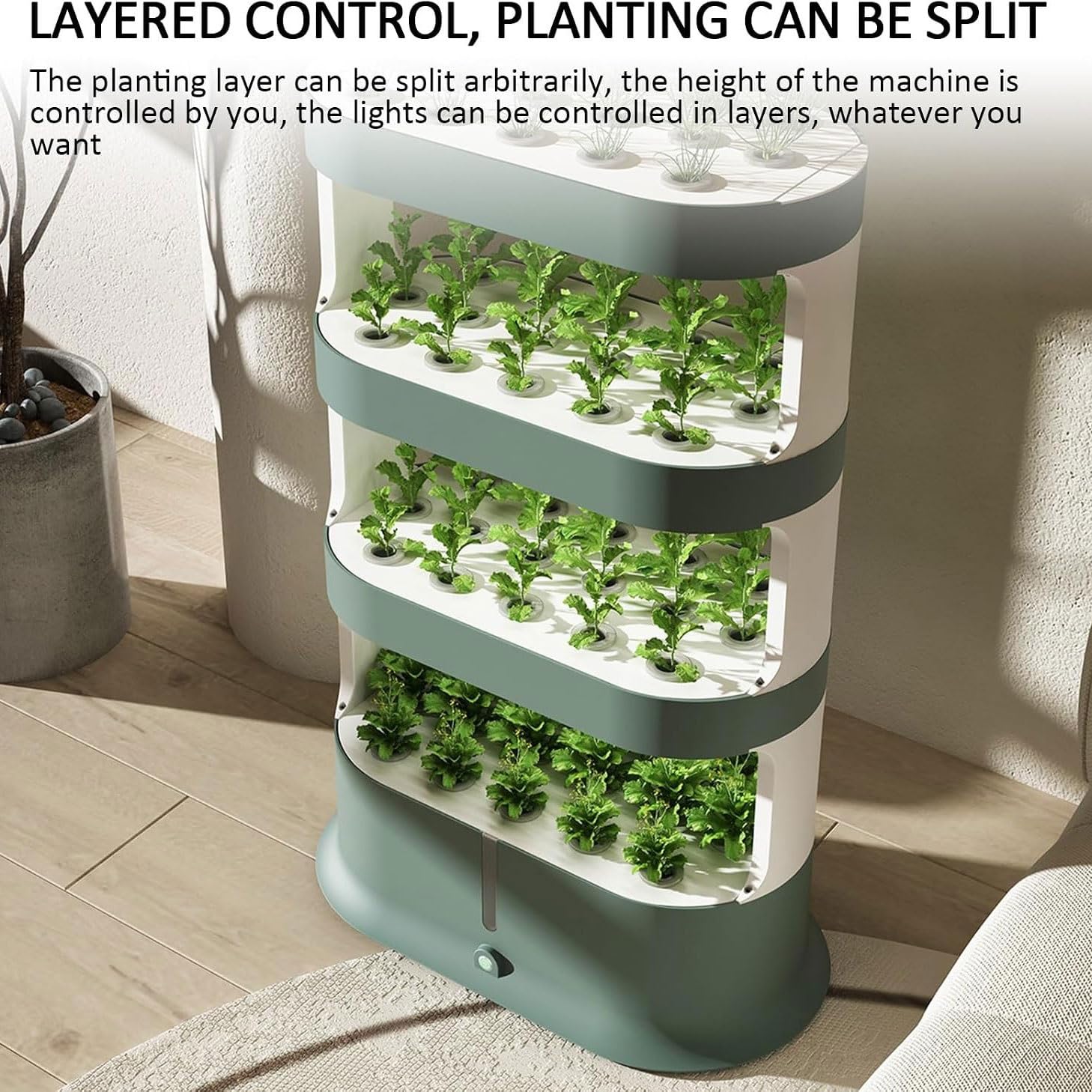 Système de culture hydroponique d'intérieur avec lampes de culture LED à spectre complet, télécommande, cycle d'eau pour cultiver des herbes, des légumes et des fruits
