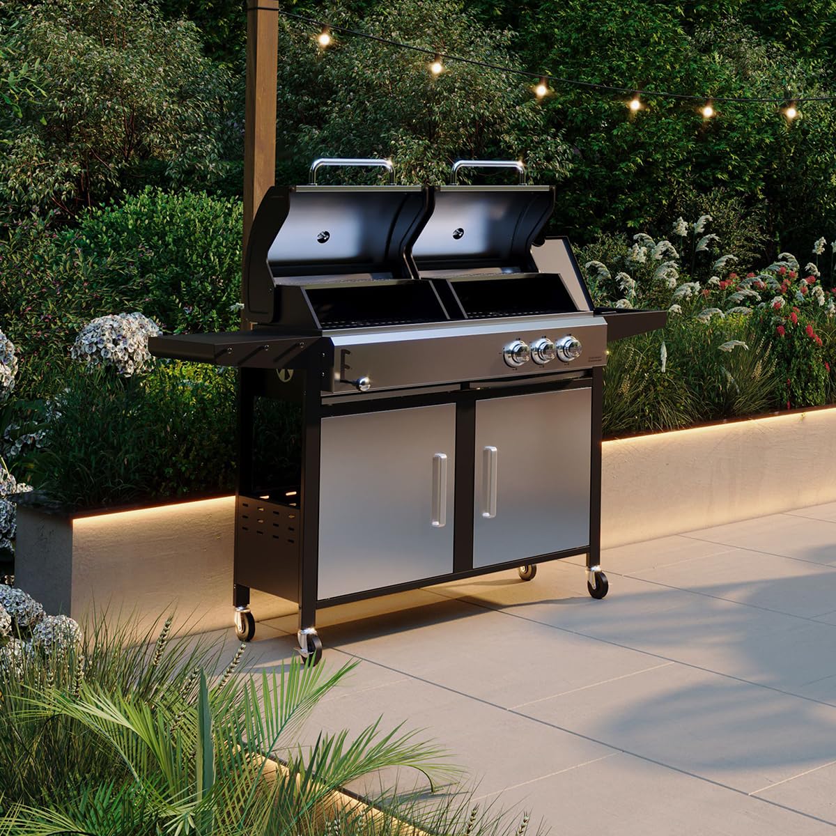 Charles Bentley Ottimo 465 Dual Fuel 2-Burner BBQ - Steel/Stainless Steel - 2 Burner