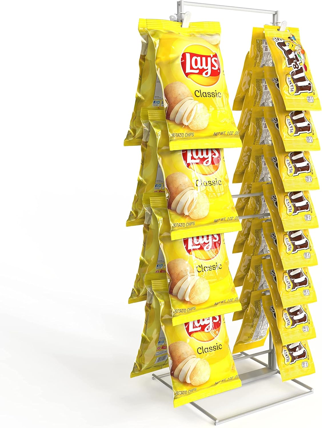 Buy Display Store Potato Chip Rack Display With 32 Clips, 2Row Chip Stand Display For Party