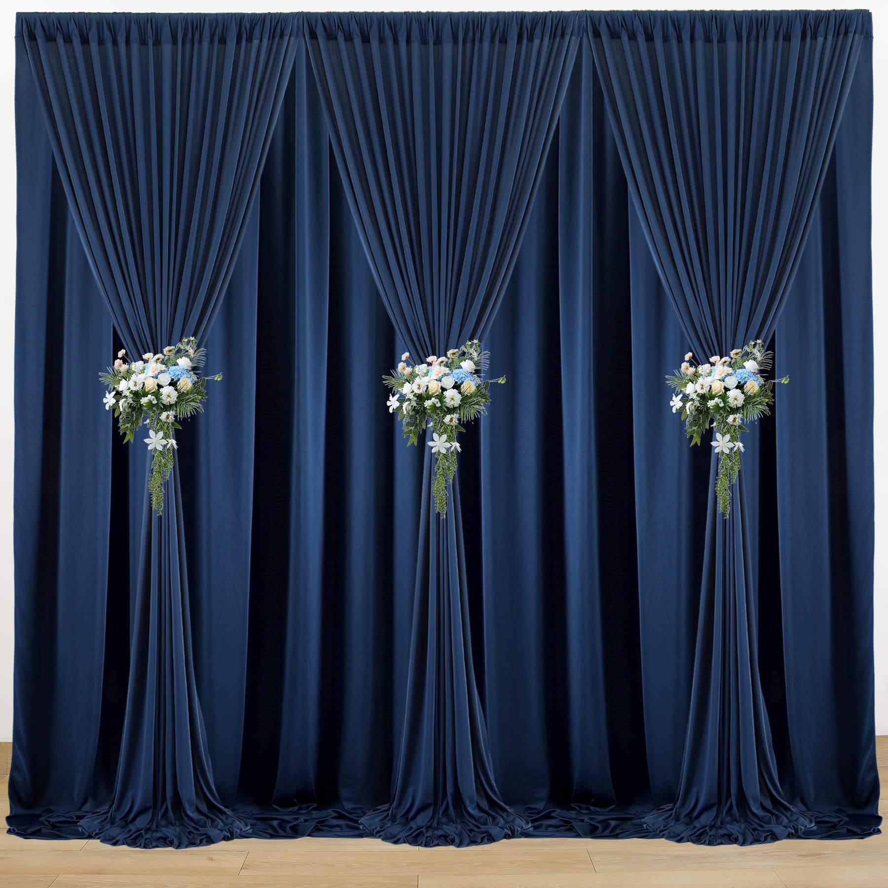 Amazon | 20フィートx8フィート ネイビーブルー 背景幕カーテンパネル