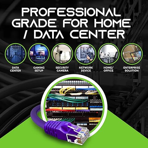 Vista 57 de GearIT - Cable Ethernet Categoría 6, sin enganches, cable de red LAN para computadora, Azul