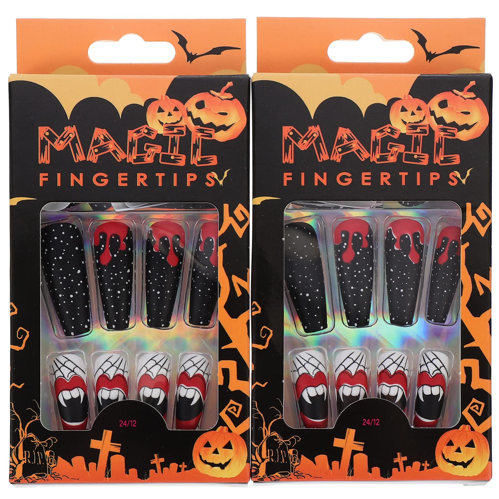 LALAFINA 240 Pz unghie finte fake nails decorazioni unghie decorazioni per unghie nail art manicure unghie decorazioni decorazione unghie Halloween plastica