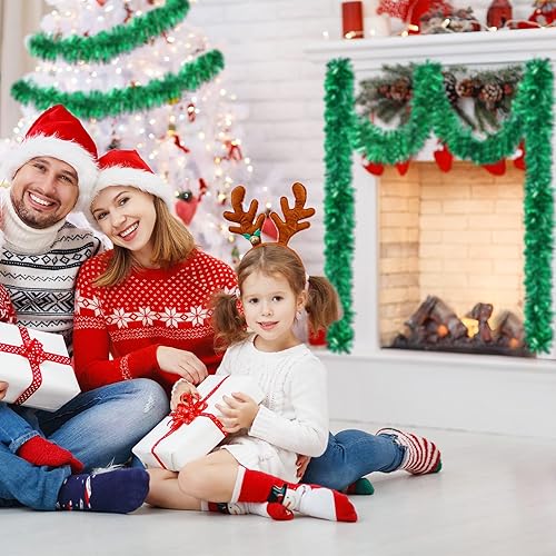 Miniatura 4 de Guirnalda de oropel de Navidad de 59 pies con torsión metálica, guirnalda colgante brillante para árbol de Navidad, suministros de fiesta,