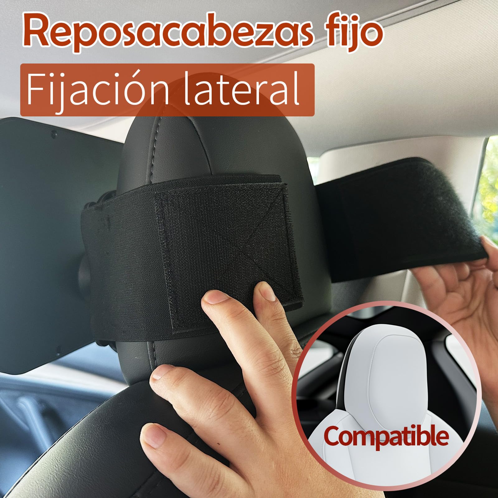 Funbliss Espejo de Coche Fijo Para Bebé,Espejo Coche Bebe Compatible Con Tesla y Otros Vehículos, Rotación 360°, Fácil Instalación Con Fijación Elástica Antideslizante, Plástico Irrompible
