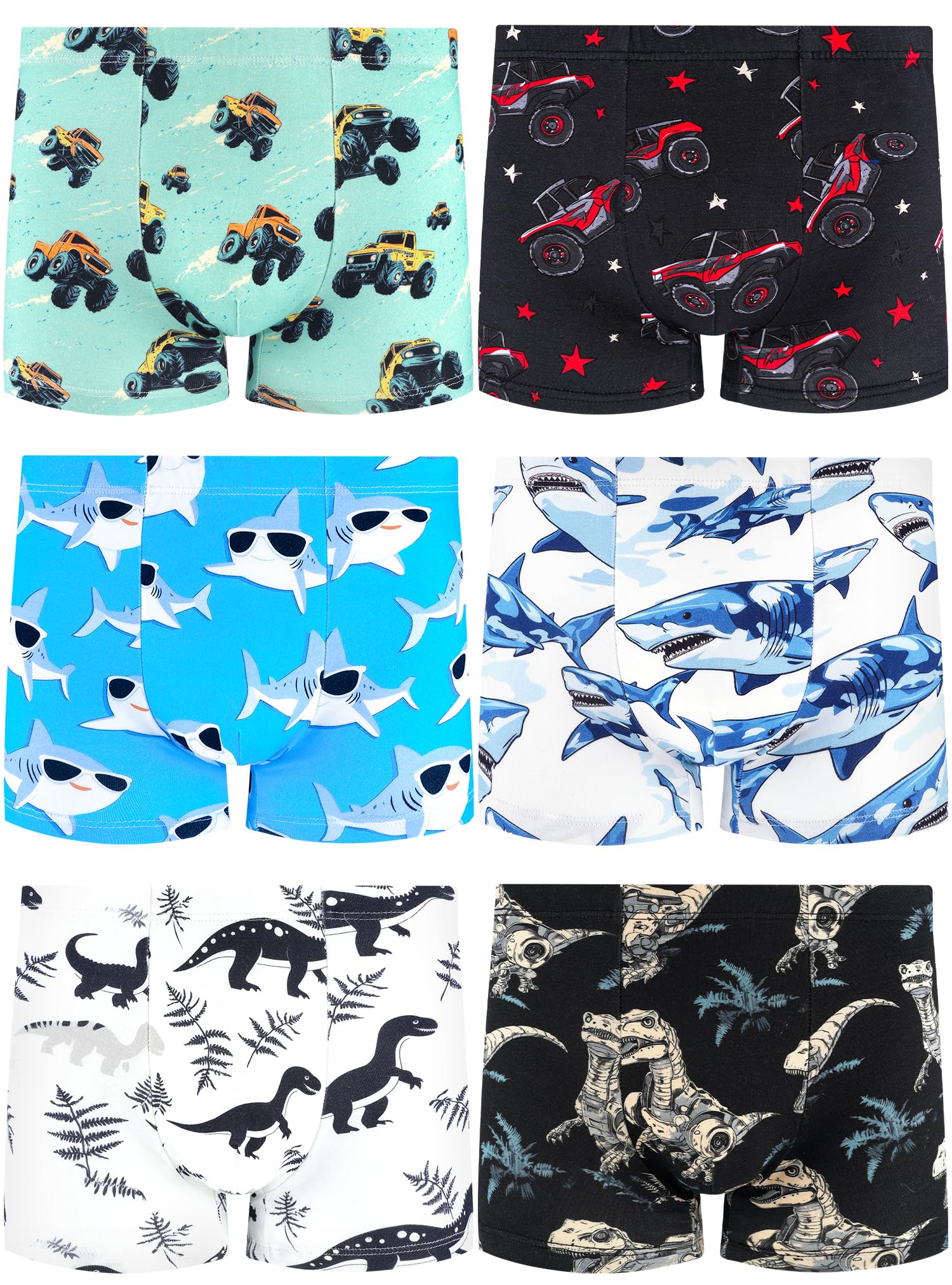 BliBliTaTa Jungen Boxershorts, Weiche & Nahtlose Baumwoll-Unterhosen, Atmungsaktiv-Bequem Für Kleinkinder & Kinder, 6er Pack
