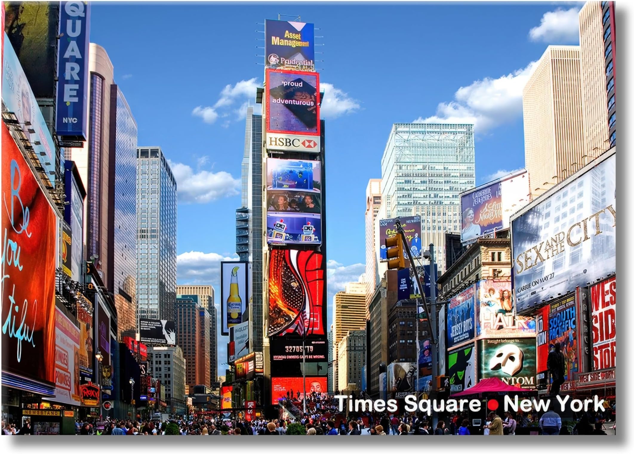 Times Square Panorama - New York City Landmarks Photo Souvenir Refrigerator Magnet NYC Fridge Metal Magnet - New York Landmarks Cool Collectible Keepsake Gift