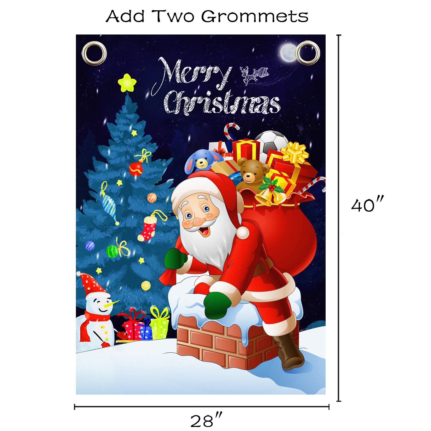 Weihnachtsflagge 28x40 Cm, Doppelseitig – Schneemann & Haus Design, Wetterfest Für Garten & Hof