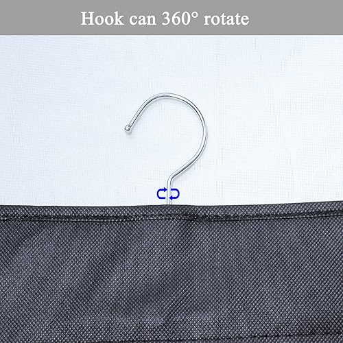 Vista 3 de Paquete de 2 organizadores de zapatos colgantes con 12 bolsillos grandes para armario con colgador para almacenamiento de zapatos de hombre, ropa