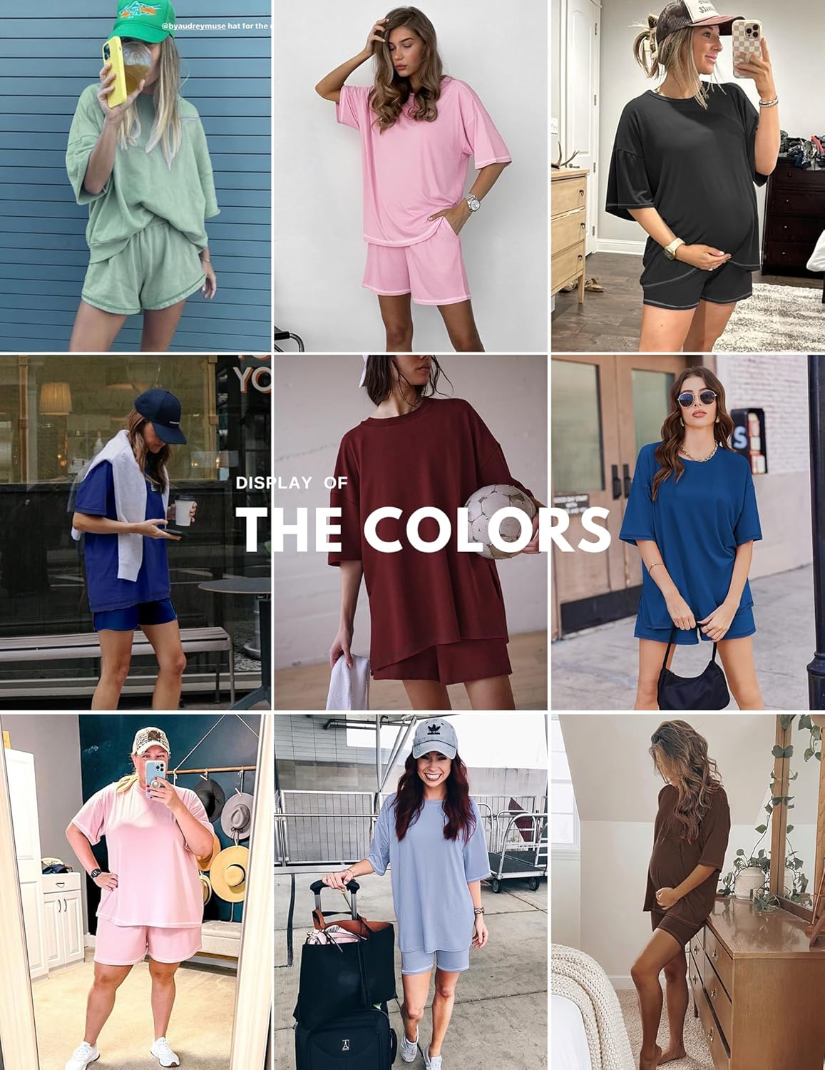 Ekouaer Lounge Sets for Women 2 Piece Shorts Sets Moisture Wicking Casual Summer Short Sleeve Matching Outfits with Pockets - Image 7