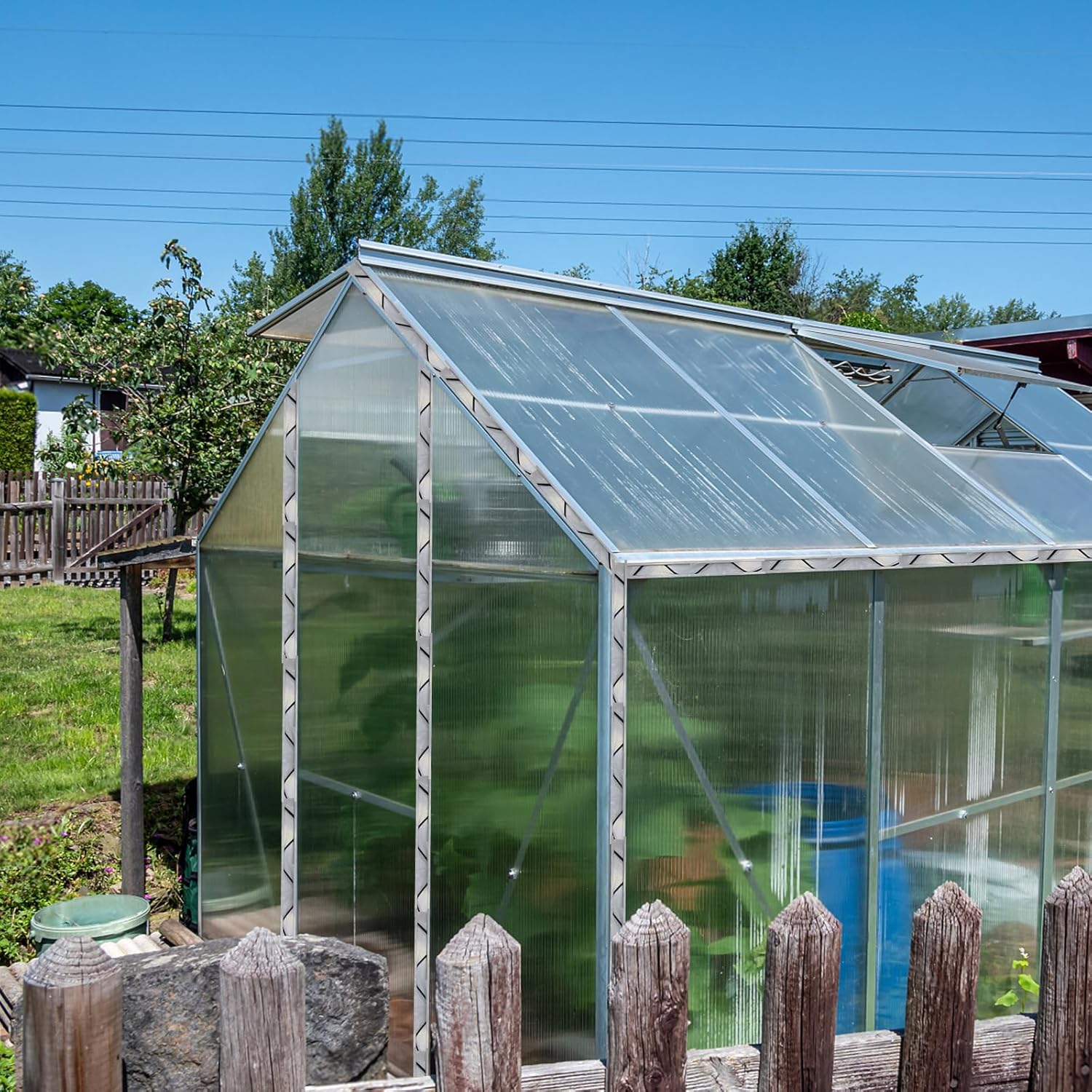 20 Set Greenhouse Spring Wire and Lock Channel Kit,6.6 FT PVC-Coated Wires & Aluminum Channels for Plastic Film,Shade Cloth Attachment System