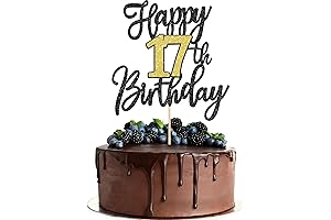 17th Birthday Cake Topper with Happy Birthday Greeting