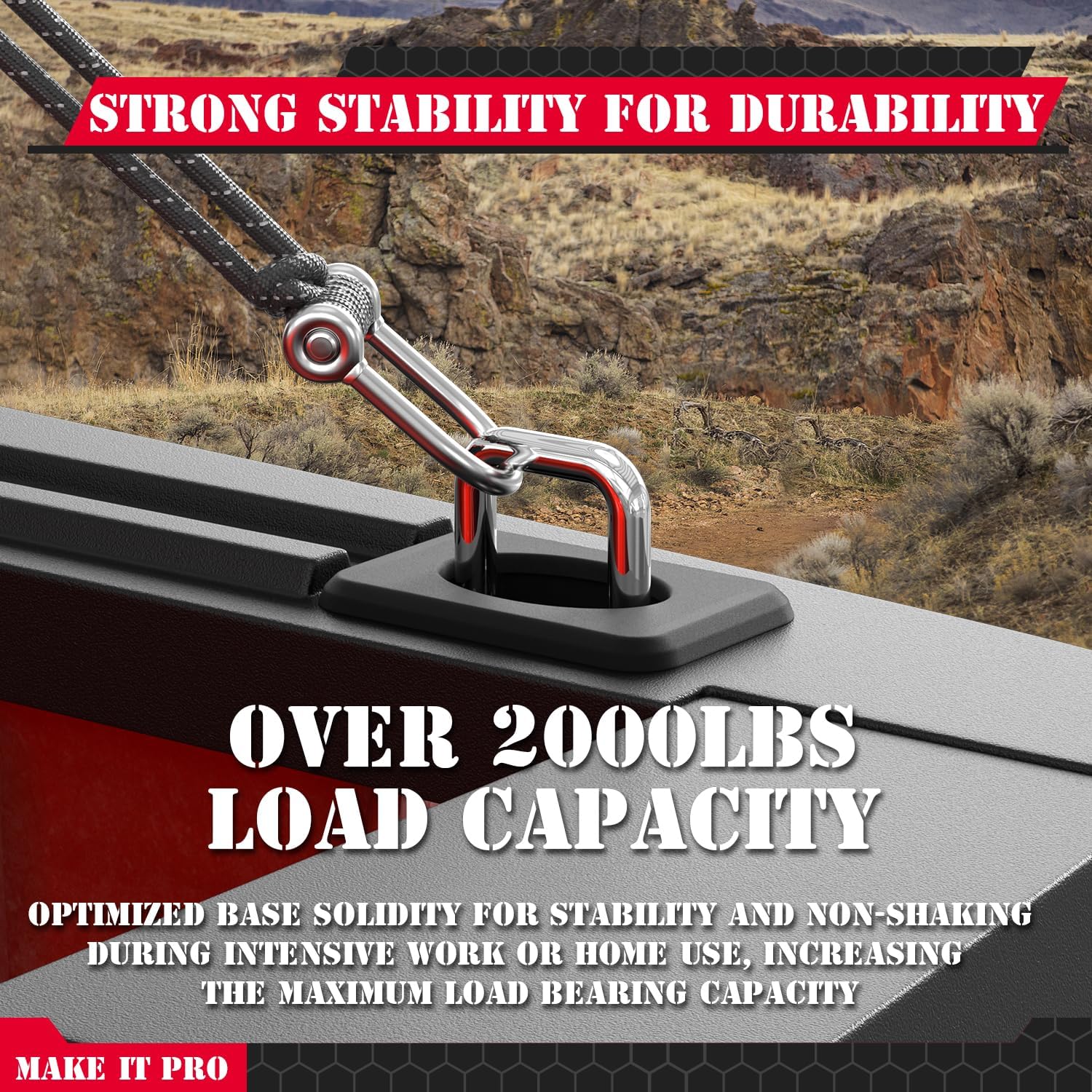 KitsPro Truck Bed Tie Down Anchor for 2015-2025 Ford F-150 and 2017-2025 Ford F-250 F-350 Super Duty, Truck Box Hold Down Hook, Metal Pack of 6 - Image 4