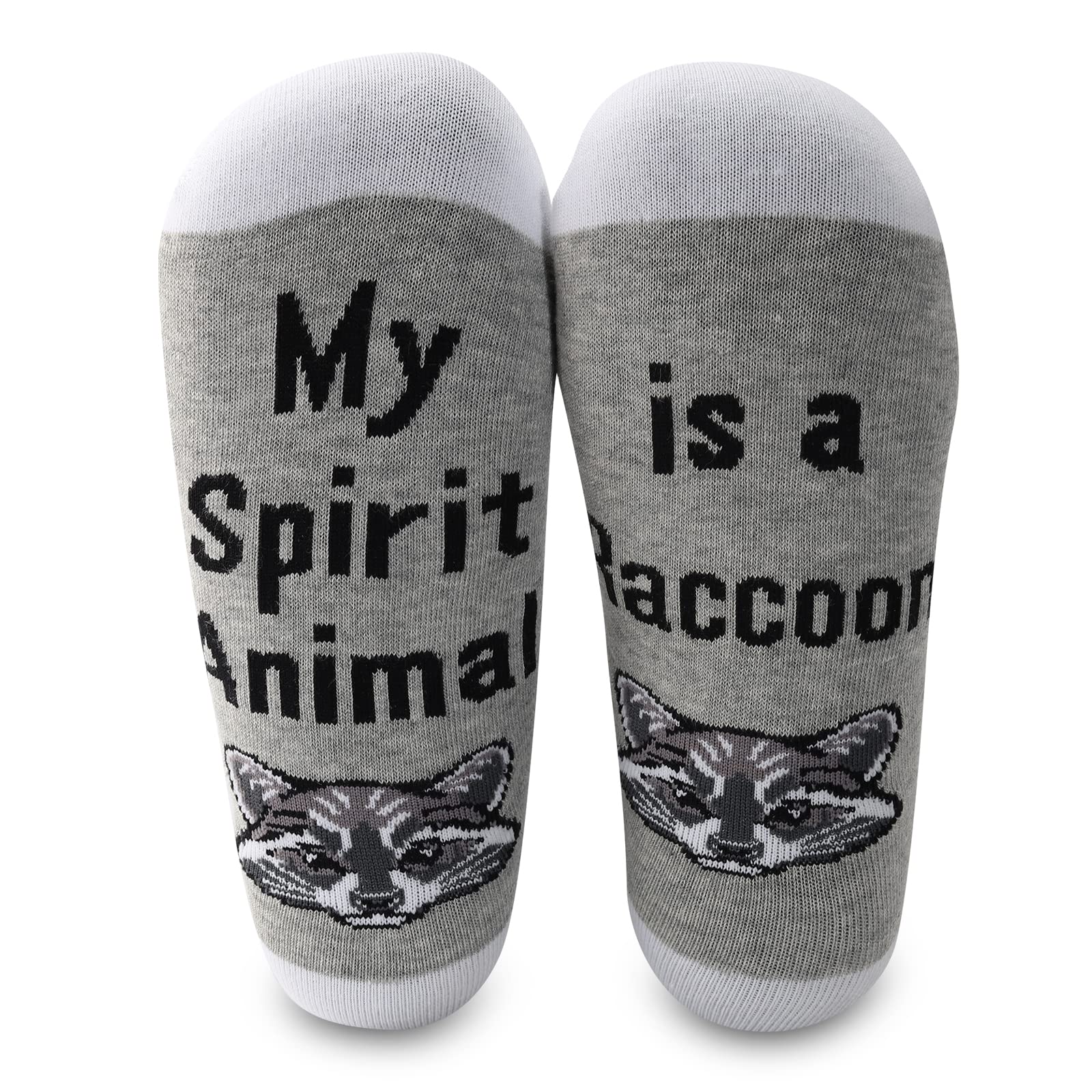 JNIAP 2 Pairs Raccoon Animal Women Socks Raccoon Lover Gift My Spirit Animal Is a Raccoon Socks Raccoon Gift