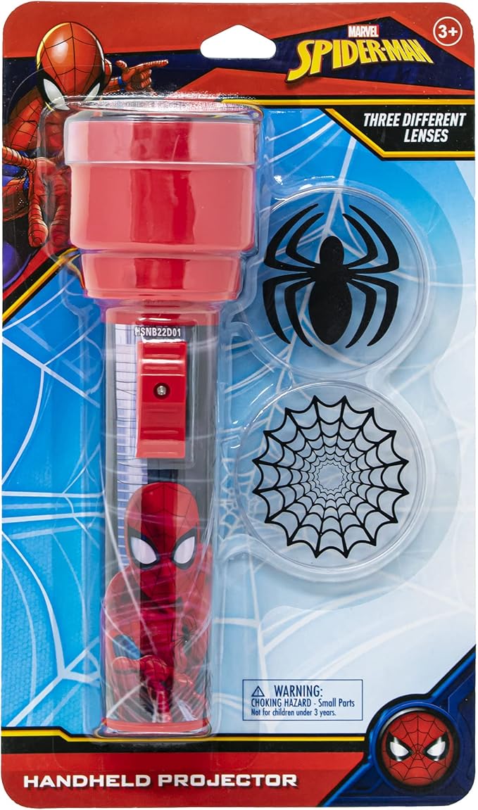 Spiderman Handheld Flashlight Projector Light with 3 Count Character Lens