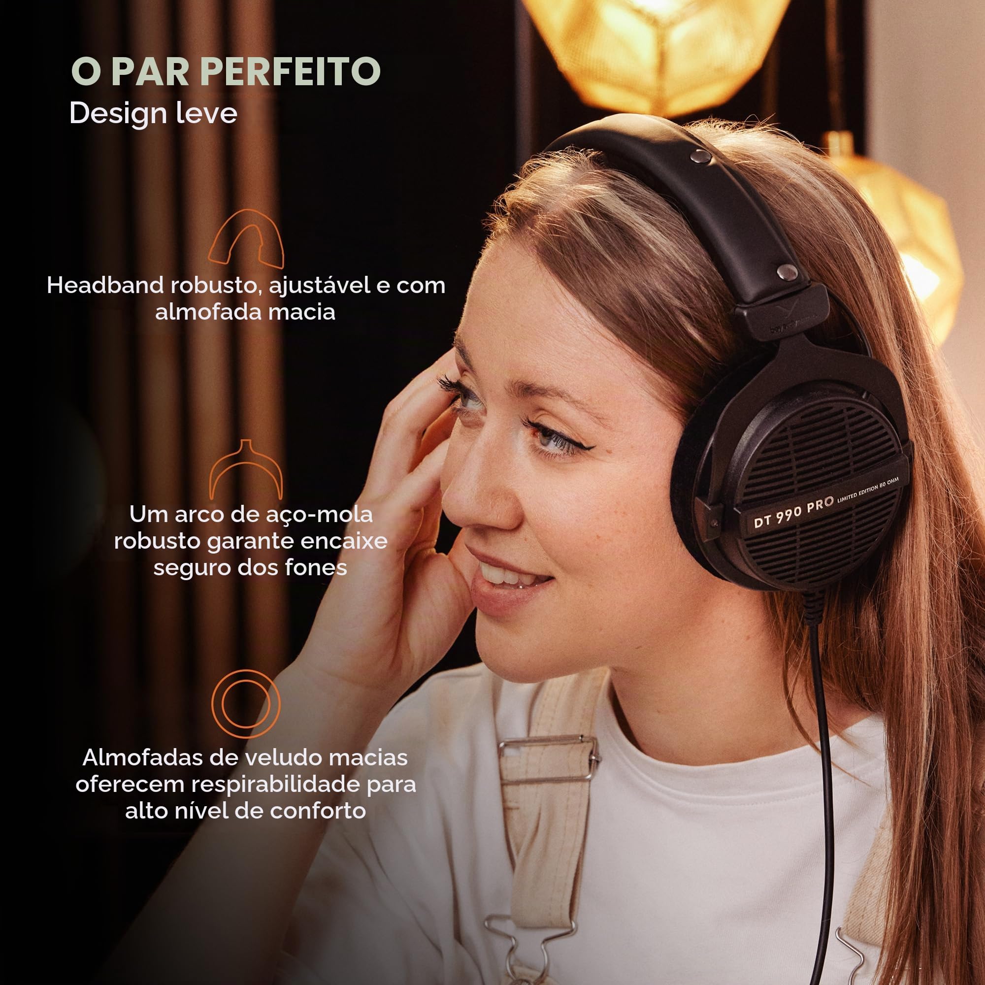 ヘッドホン beyerdynamic DT 990 PRO 250 OHM beyerdynamic DT 990 PRO 250 ohm - Edição Limitada (Preto, Cabo