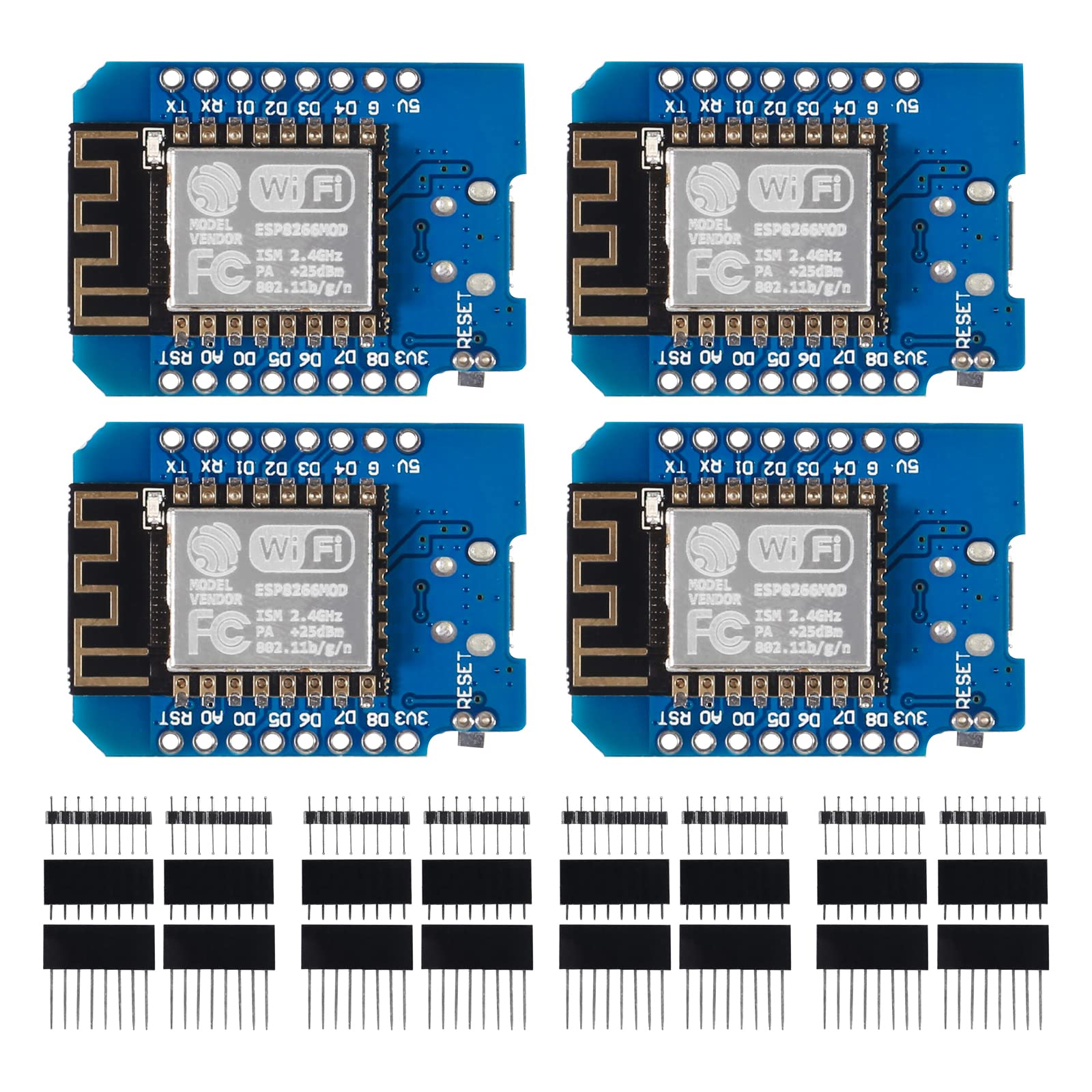 4PCS ESP8266 ESP-12F NodeMcu D1 Mini Module for WeMos Lua 4M Bytes WLAN WiFi Internet Development Board Base on ESP8266 ESP-12F for Arduino