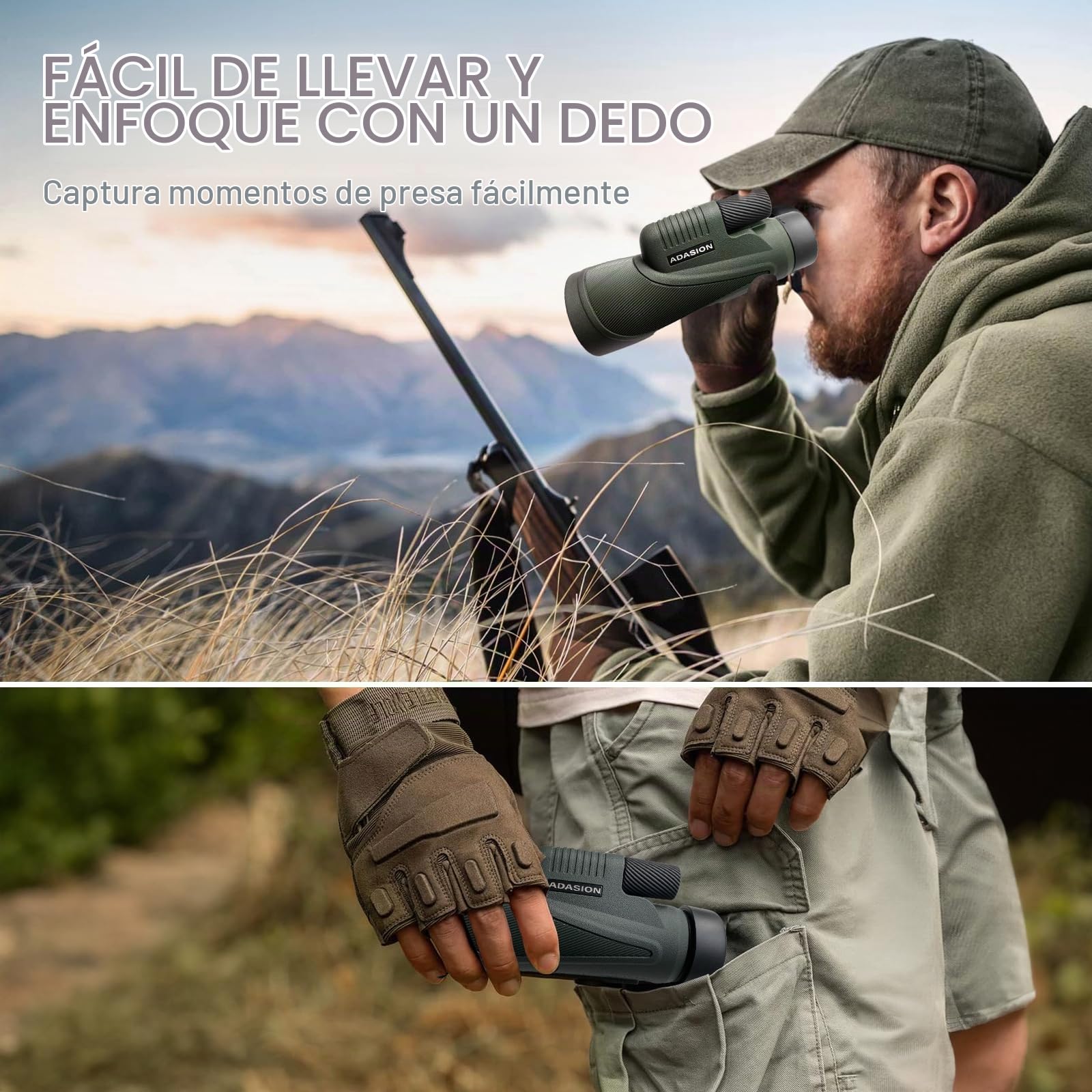 12x56 HD Telescopio Monocular de Alta Potencia para Adultos con Adaptador para Smartphone, Telescopio Monocular de Alta Potencia con Visión Clara con Poca Luz
