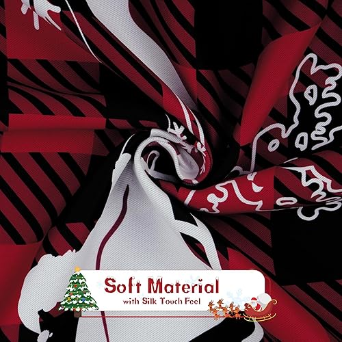 Miniatura 6 de Cortinas de Navidad para sala de estar y dormitorio, 63 pulgadas, copos de nieve, búfalo, a cuadros, reno, árbol de Navidad, cortinas opacas para