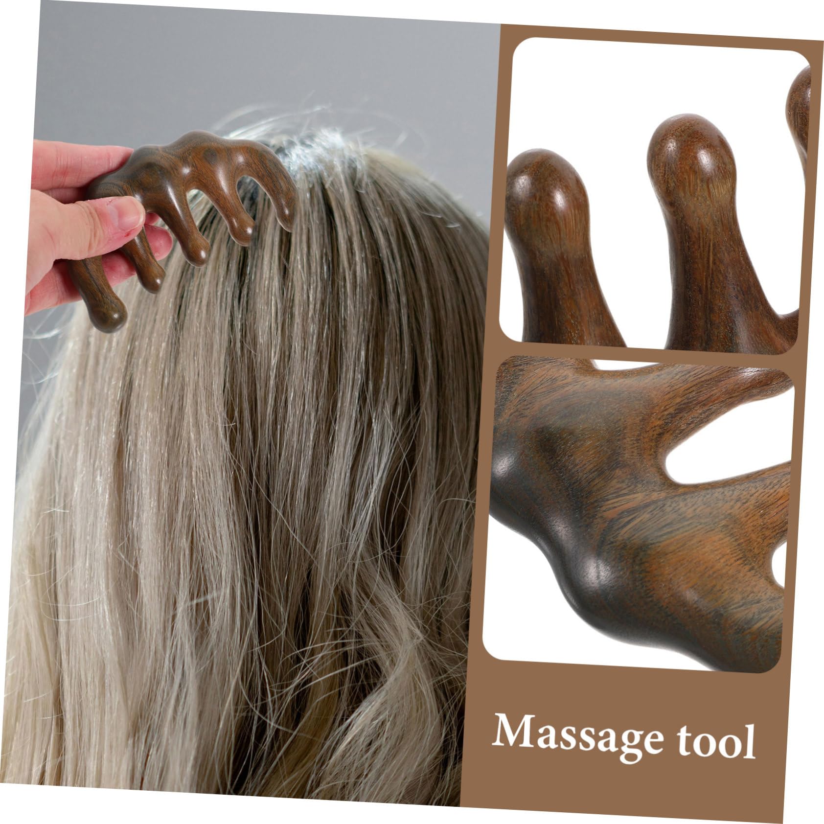 BESTYASH 3 Pezzi Pettine Da Massaggio Corpo Massaggiatore Massager Del Cuoio Capelluto Sandalo