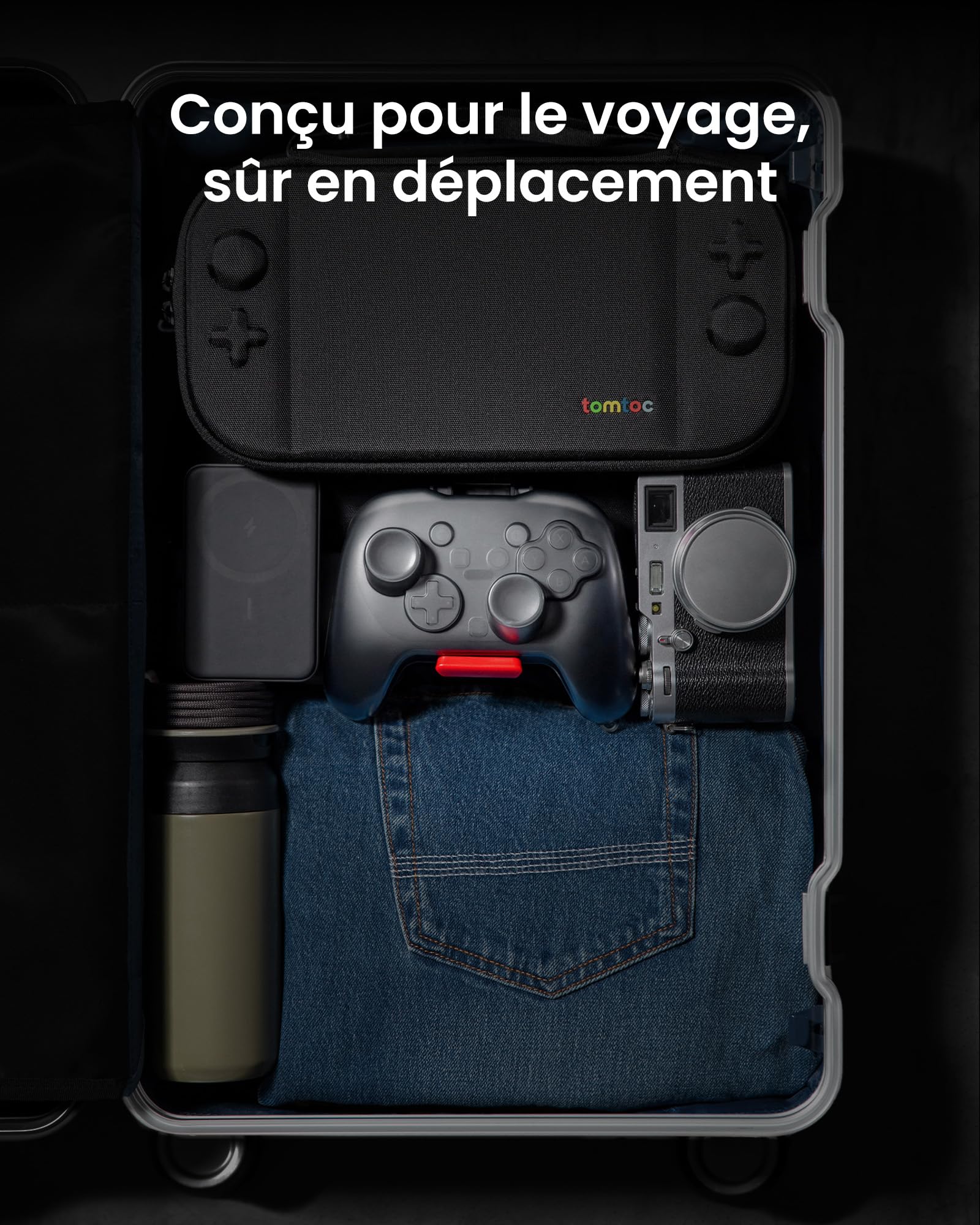 tomtoc Étui pour Manette Nintendo Switch 2 Pro Controller, Housse de Protection Rigide Mate, Coque Rigide pour Joystick, étui de Rangement Portable, Antichoc, Anti-Rayures, résistant à l’Eau
