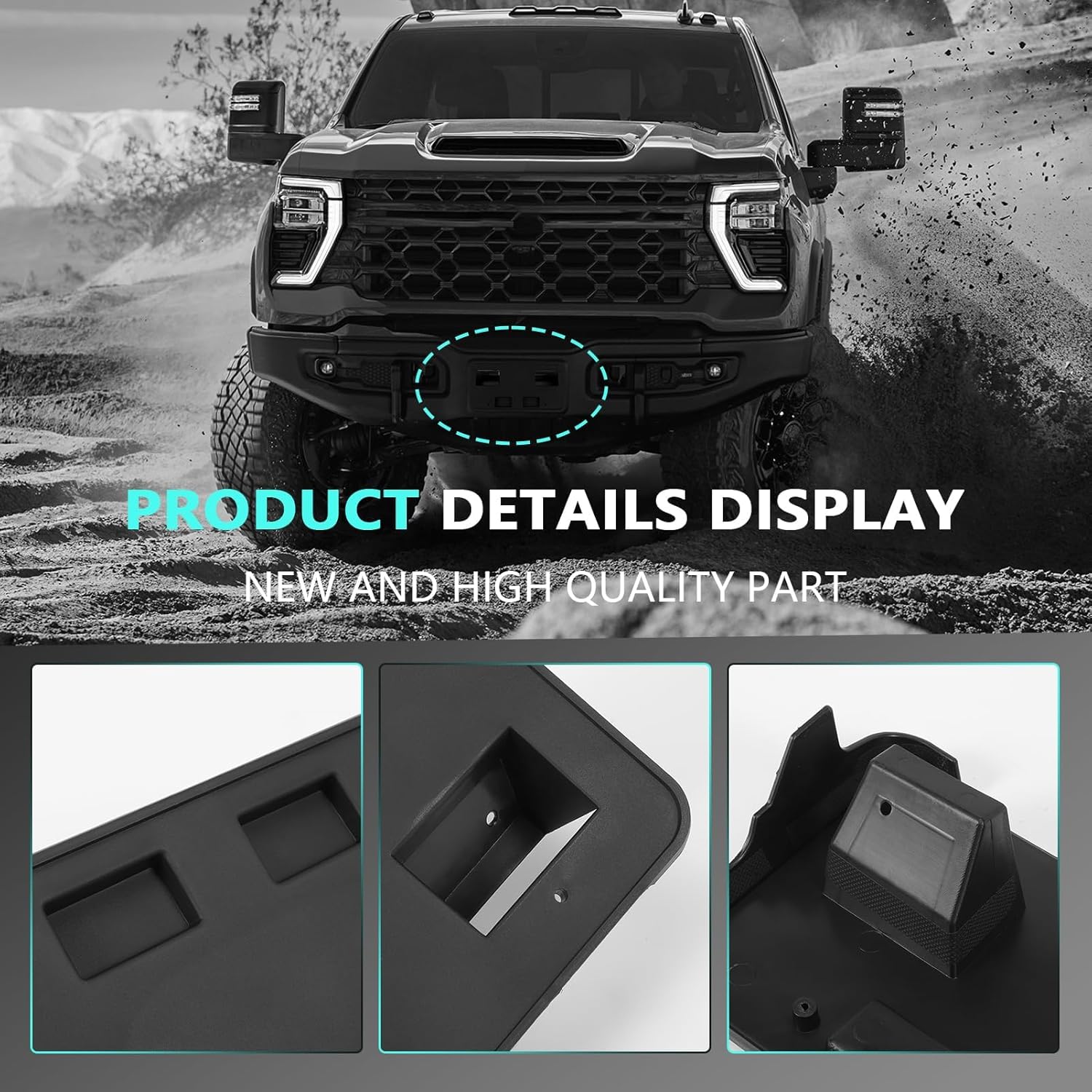 Front Bumper License Plate Bracket fits Silverado 2500/3500 HD 2024 2025 2026, Frame Tag Mounting Bracket Holder Replaces GM1068256, 196743304472, 85650573