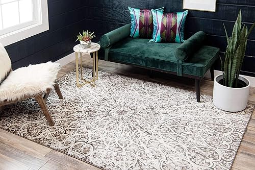 Miniatura 2 de Unique Loom Sofia Collection - Alfombra de área - Grace (6 x 9 pies, marrónmarfil)