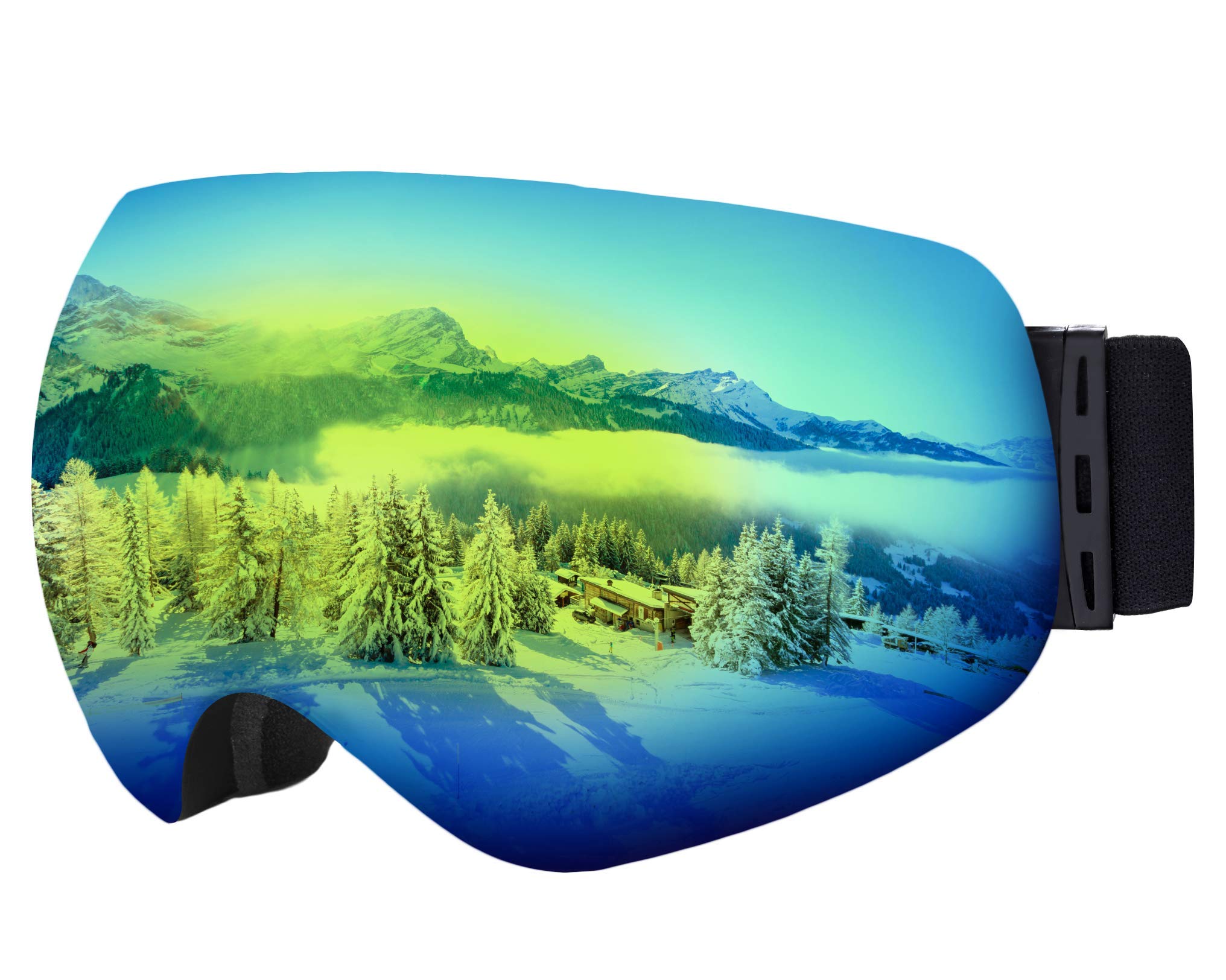Tough Outdoors Ski & Snowboard Goggles - OTG Snow Glasses for Snowboarding & Outdoor Winter Sports - Fits Men, Women & Youth