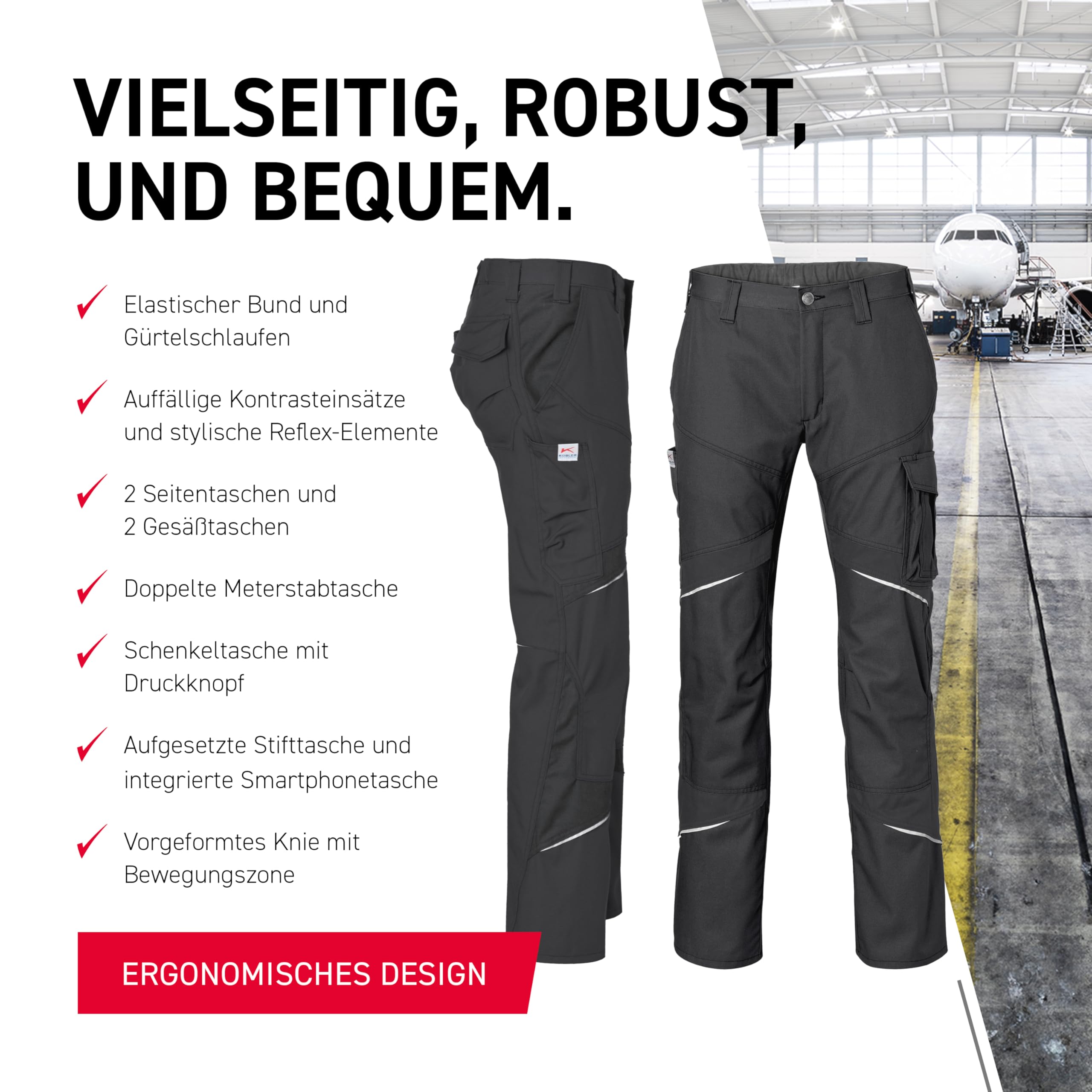 KÜBLER Workwear ACTIVIQ - Pantalones de trabajo para mujer, pantalones funcionales para mujer, ropa de trabajo profesional para artesanía e industria, ropa de trabajo para mujer, pantalones con