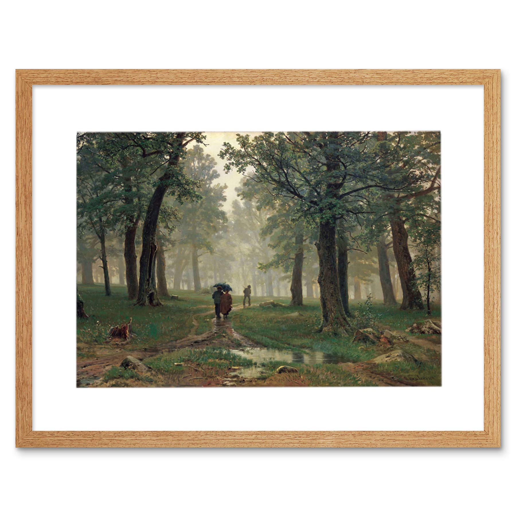 Wee Blue Coo Painting Shishkin Rain An Oak Forest Old Picture Framed Wall Art Print