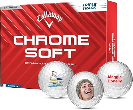 Callaway Chrome Soft Triple Track Custom Golf Balls - Personalize with a Photo, Image, or Logo Set of 12