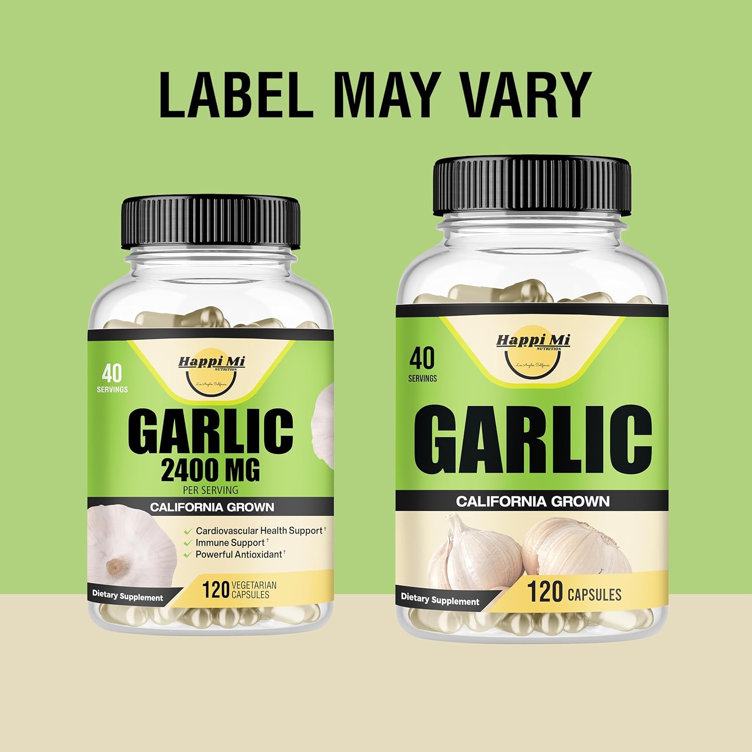 Garlic Capsules 2400mg - Made with Organic Garlic Bulbs, California US Grown - Natural Immune Support Supplement 40 Day Supply - Image 2