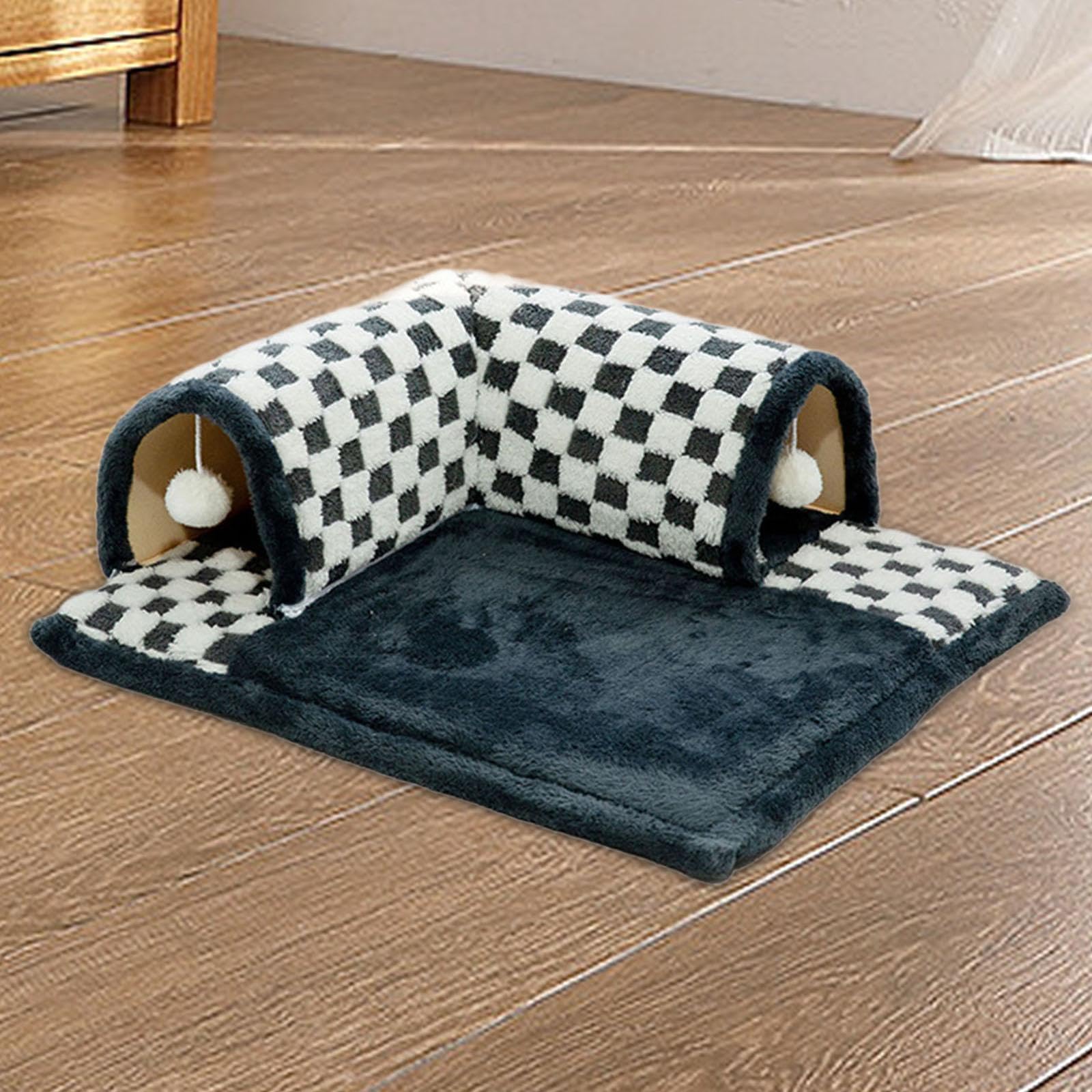 Tunnel de Jeu pour Chat Mignon, Tapis de Jeu pour Chat, Tunnel de Jeu pour Furet, Tunnel de Jeu pour Lapin, Centre de Jeu Interactif D'intérieur, Noir L