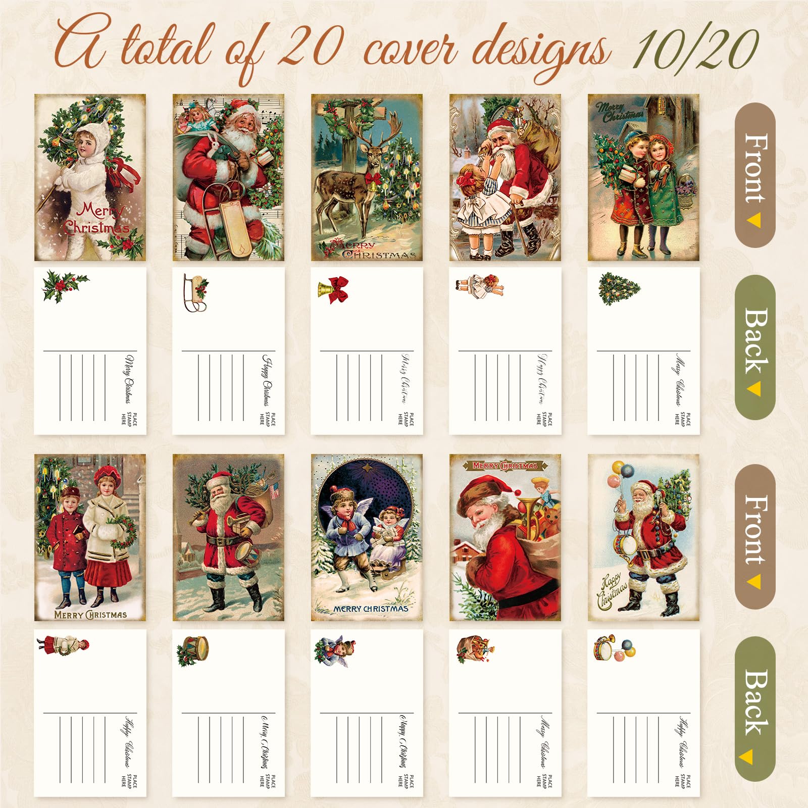 amazon-com-80-pcs-vintage-christmas-greeting-cards-christmas-postcard-4-x-6-santa-and-christmas-reprint-antique-postcard-set-retro-christmas-cards-blank-christmas-greetings-for-friends-relatives-20-designs-arts-crafts-sewing