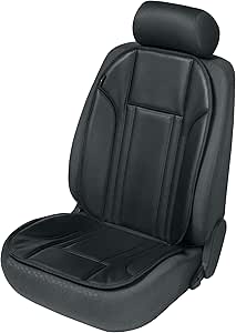 Housses De Siège Auto 5 Places Noir Simili Cuir - Imperméables, Coutures Blanches, Compatibles Airbag