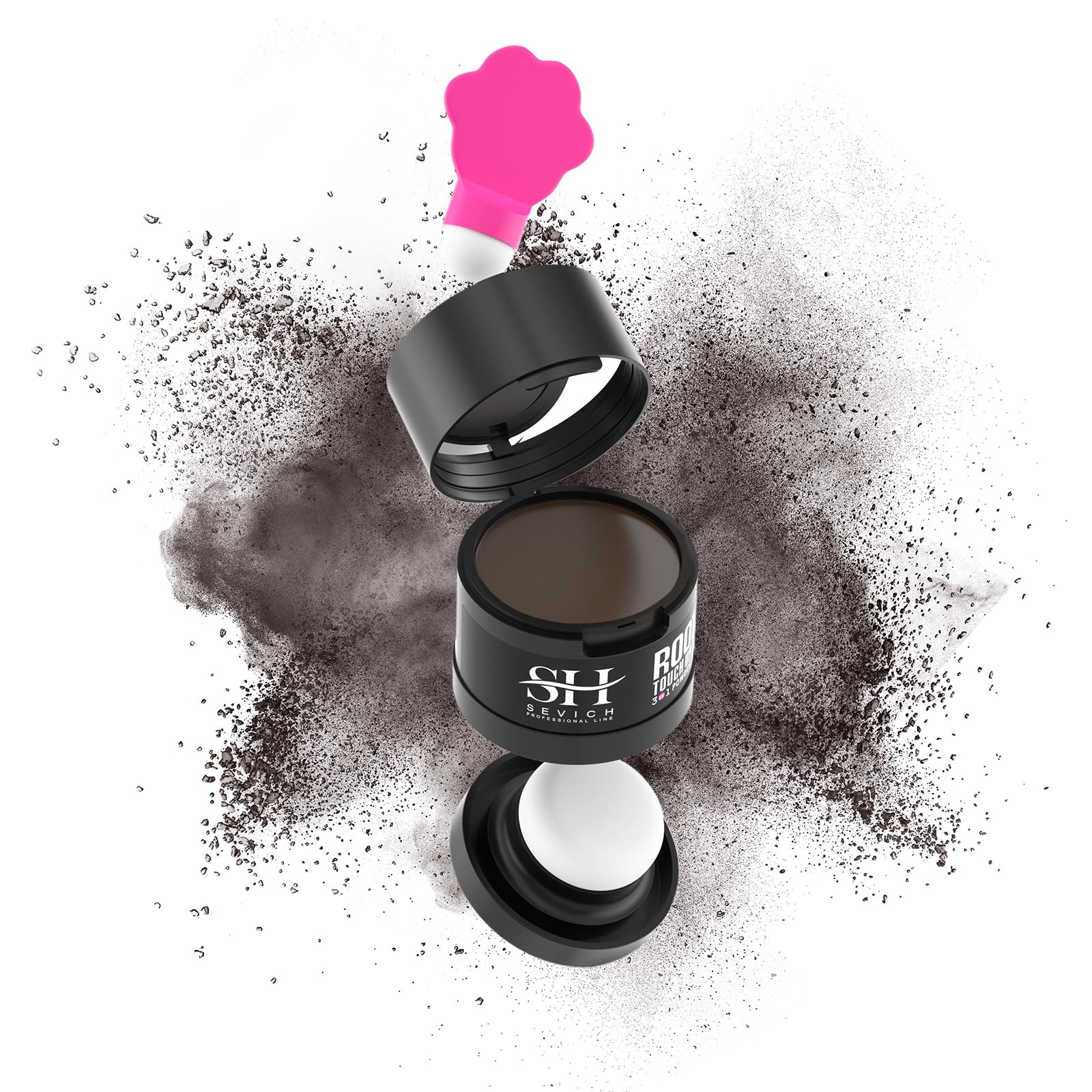 Sevich Hairline Powder 2.0, Instantly Conceals Hair Loss, Root Touch up Powder, Hair Shadow Toppers for Women & Men Thinning Gray Hair, Windproof & Sweatproof, 48H Makeup Lasting, Medium brown