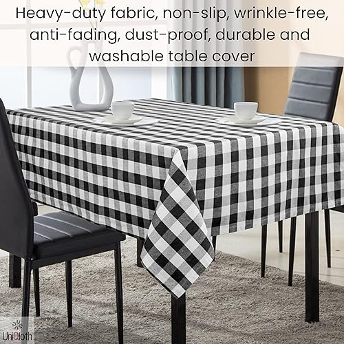 Miniatura 5 de Mantel rectangular de tela resistente a cuadros de búfalo 100% algodón, funda lavable para mesa de comedor, ideal para cenas, bodas, Navidad,