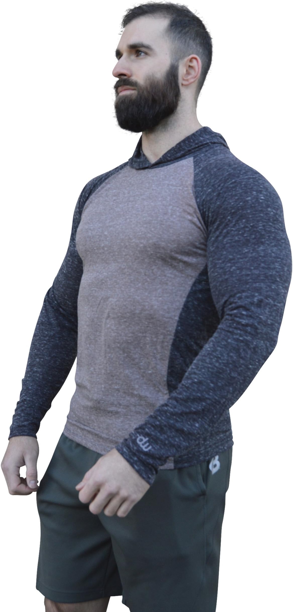 Tapered Lightweight Muscle Hoodie, Soft Triblend Raglan - Look More Cut
