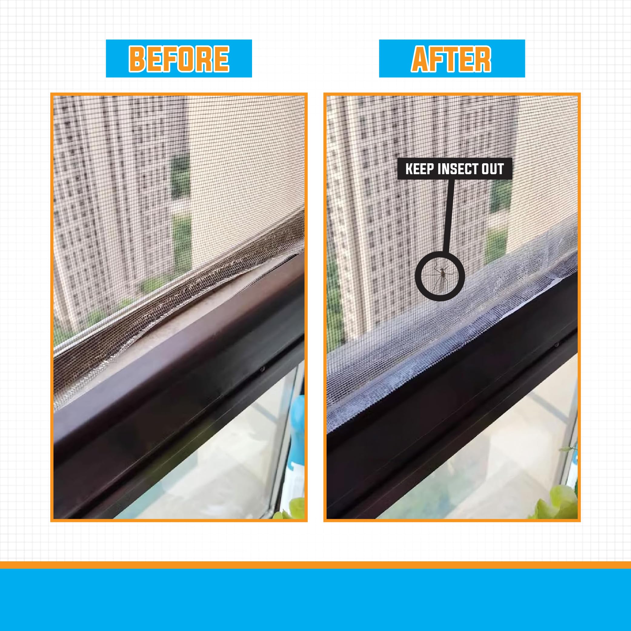AIPL Mosquito Net Repair Tape | Strong Adhesive & Waterproof Screen Repair Kit | Window & Door Mesh Patch for Tears & Holes | 200cm x 5cm Roll (Pack of 1) 1