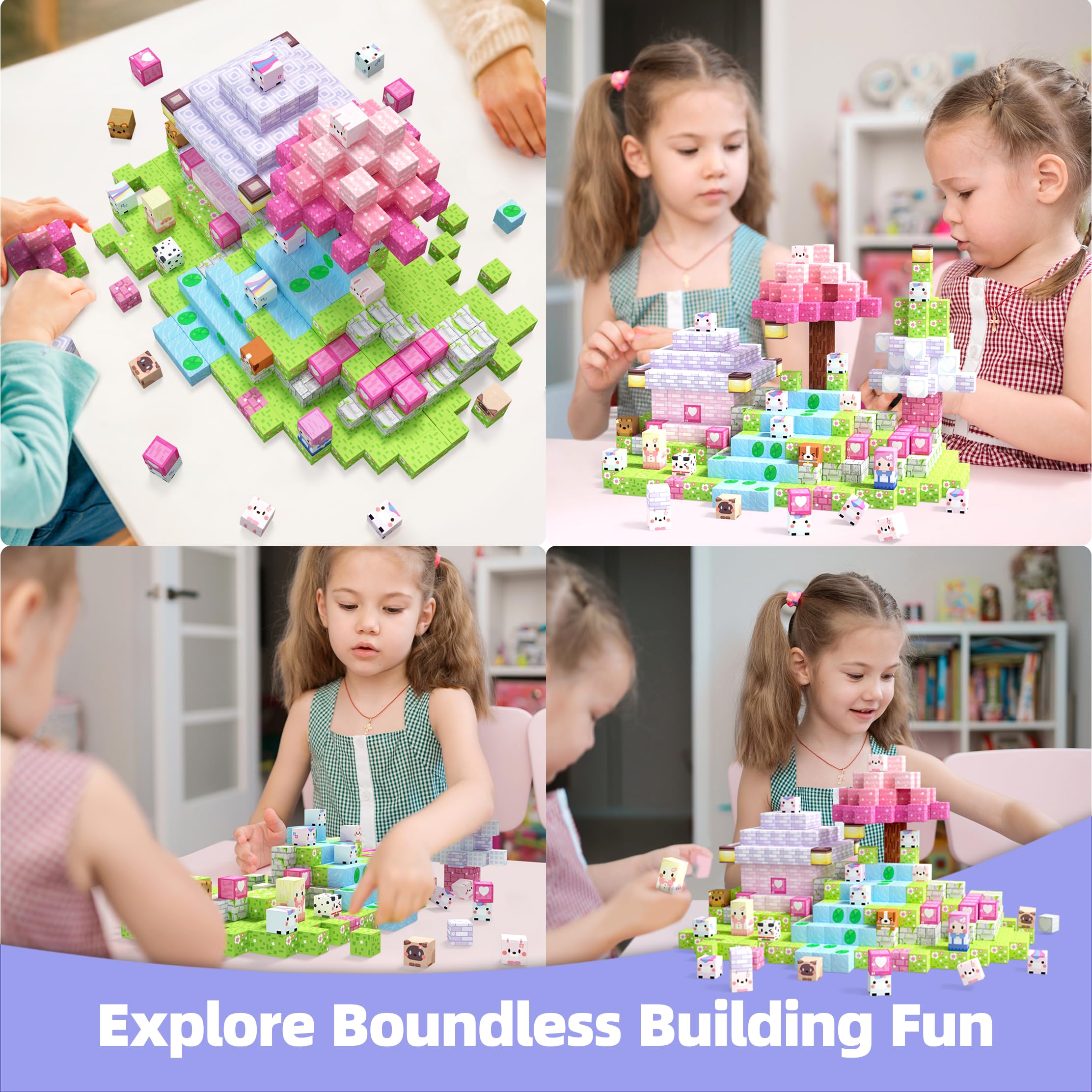 Magnetic Blocks 100PCS For Girls 3+ | STEM Building Toys With Princess Theme – Sensory Play & Creative Gift