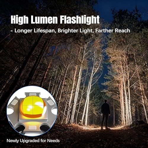 Miniatura 6 de Actualizada Linterna recargable de alto lúmenes, 5 modos de linterna táctica de mano, mini linterna LED impermeable con zoom, luz de flash brillante