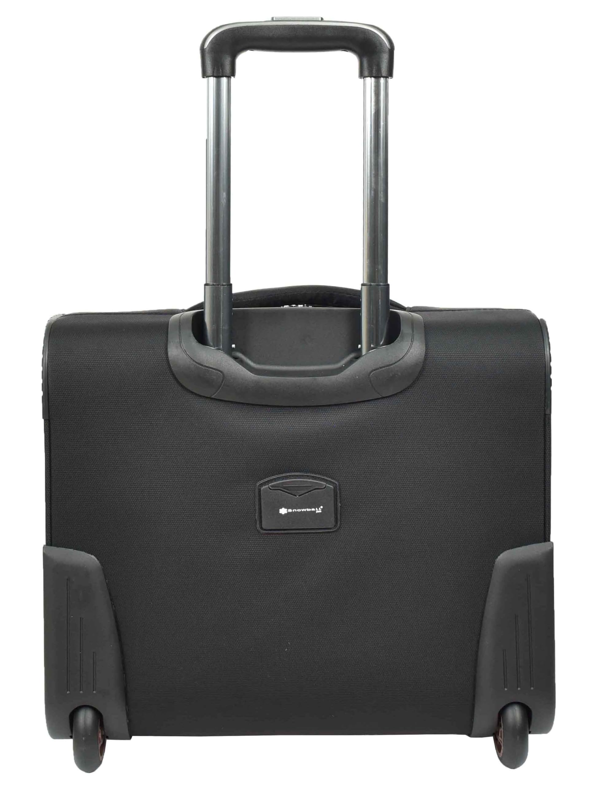 House Of Leather Pilot Case - Maletín organizador de negocios, bolsa de viaje con 2 ruedas, color negro Sparta, Black, M, Estuche Pilot