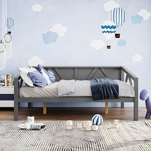 Miniatura 3 de Flieks Full Size Daybed Wooden Daybed FrameMulti-Functional Sofa Bed Daybed for KidsTeens BedroomGuest Room Wood Slat Support No Box Spring Required