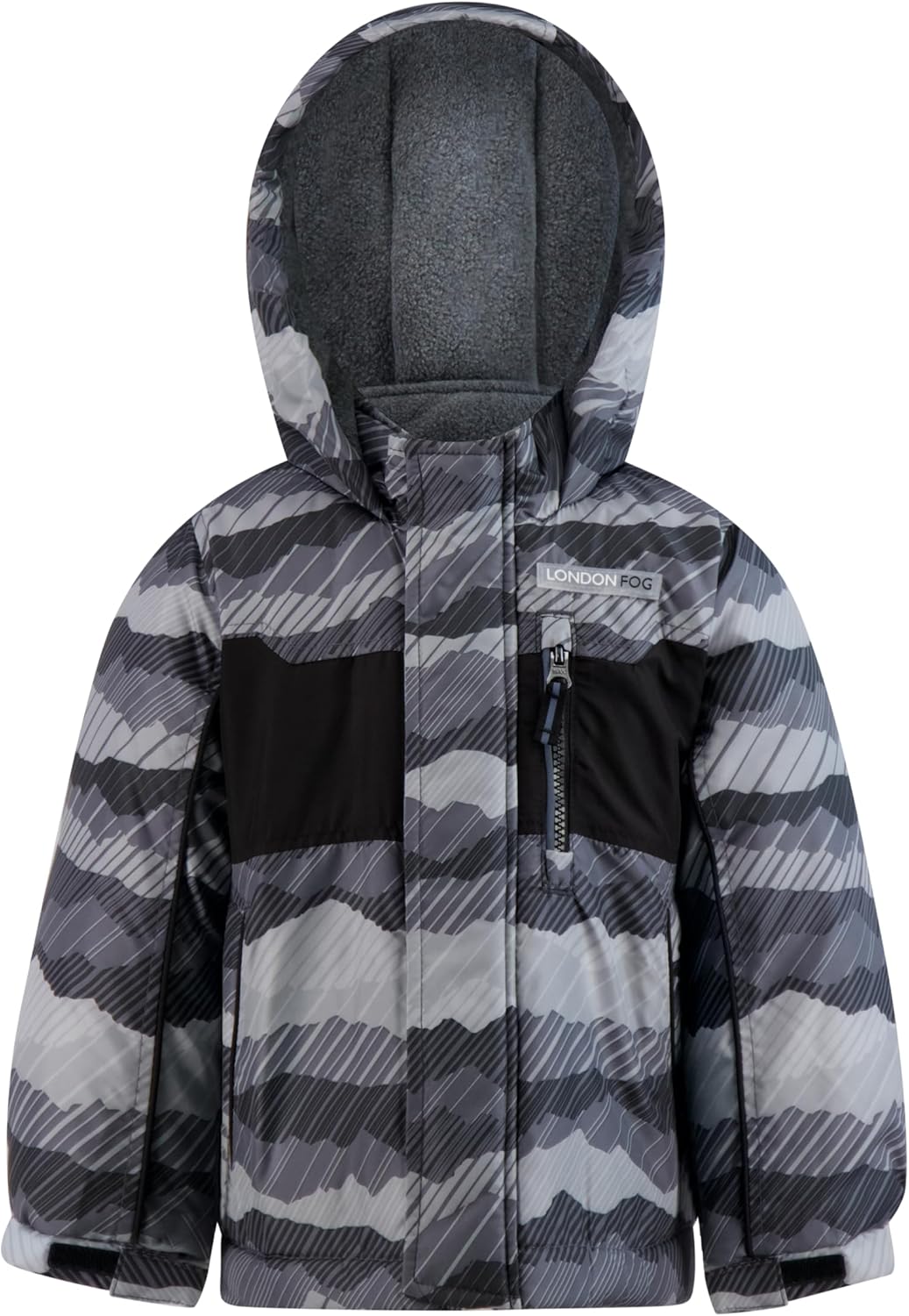 LONDON FOG Boys' 3-piece Snowsuit Insulated Winter Jacket Snow Pants Skibib and Beanie