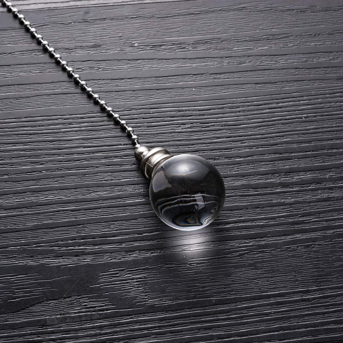 LONGSHENG - SINCE 2001 - Ceiling Fan Pull Chain, 2pcs Clear 30mm Diameter Crystal Ball Fan Pull Chain, 20 Inches Fan Pulls Set with Connector Ceiling Fan Pull Chain Ornaments Lighting Accessories