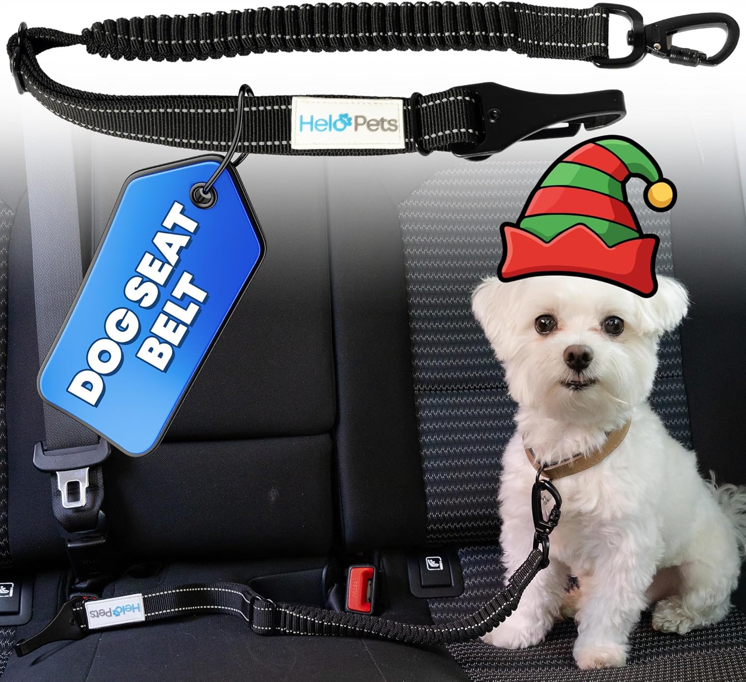 Adjustable 3-in-1 Dog Seat Belt for Car – Durable Reflective Harness