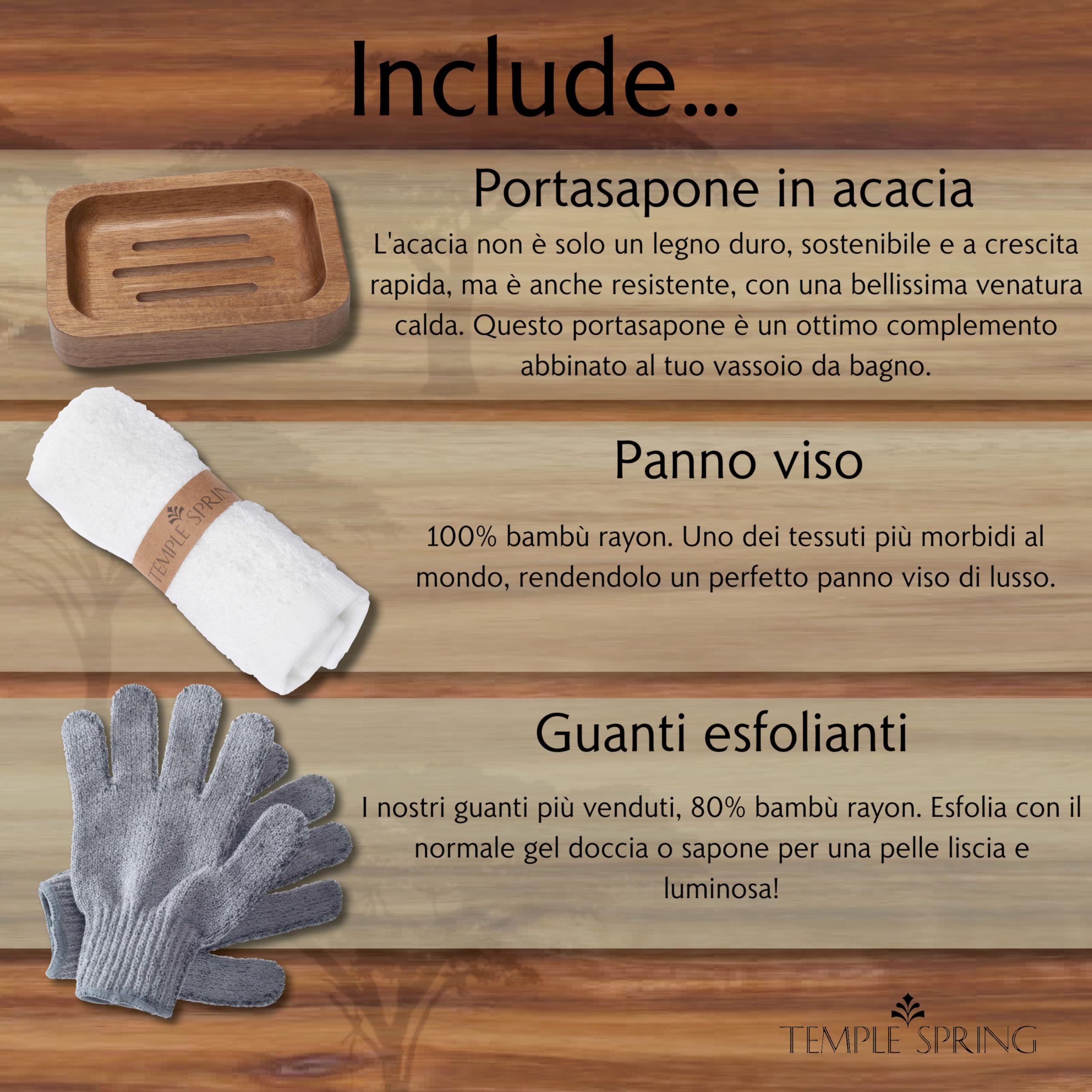 Temple Spring Vassoio da bagno estensibile per vasca da bagno con candele, bicchieri da vino, libri, supporti per iPad e telefono, vassoio da bagno regolabile in sopra gli accessori vasca-Acacia