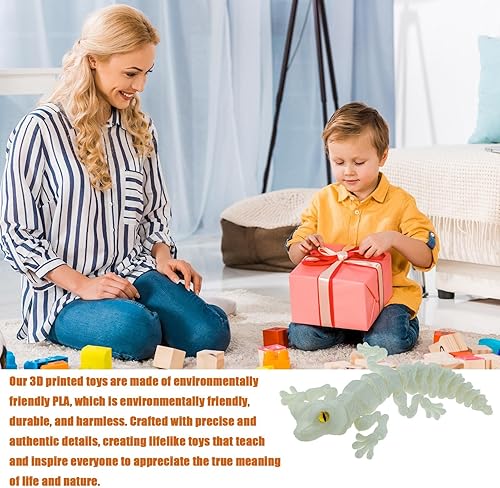 Miniatura 5 de Juguete de lagarto impreso en 3D, escultura de lagarto articulado, modelo de lagarto articulado completo, figura de animal de impresión 3D,